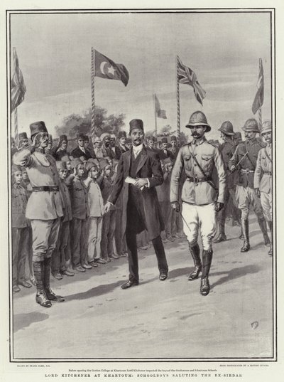 Lord Kitchener in Khartoum, Schooljongens die de Ex-Sirdar Groeten door Frank Dadd